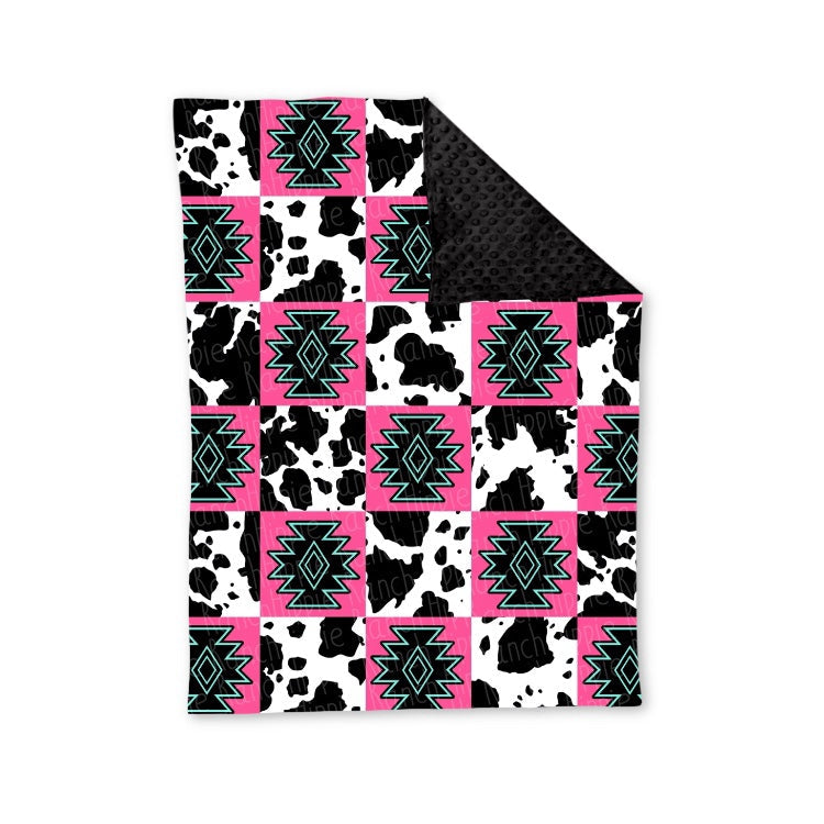Pre-order Baby Kids Toddler Western Aztec Minky Blanket