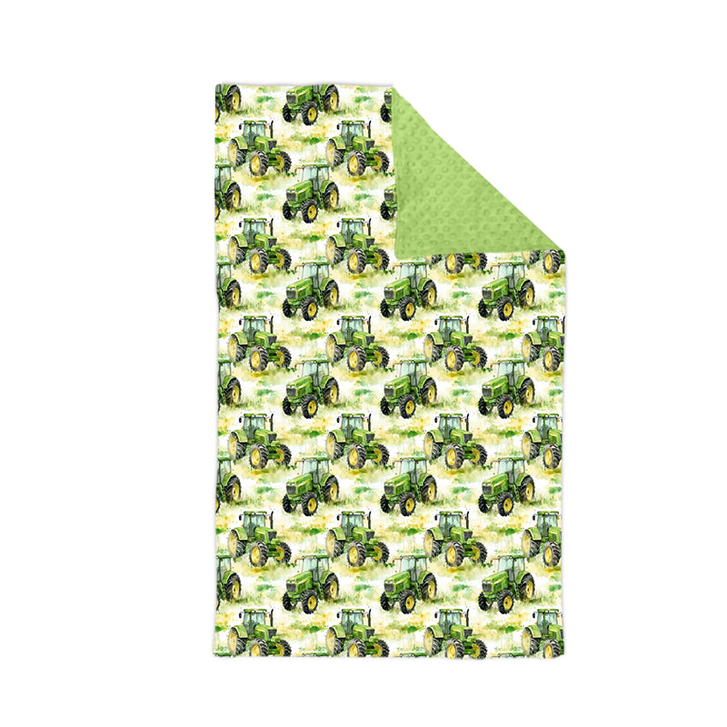 ( Moq 5 ) Preorder Baby Boys Kids Tractors Farm Green Blanket