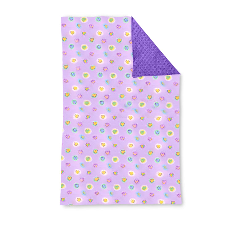 ( Moq 5 ) Preorder Baby Girls Kids Hearts Valentines Purple Blanket