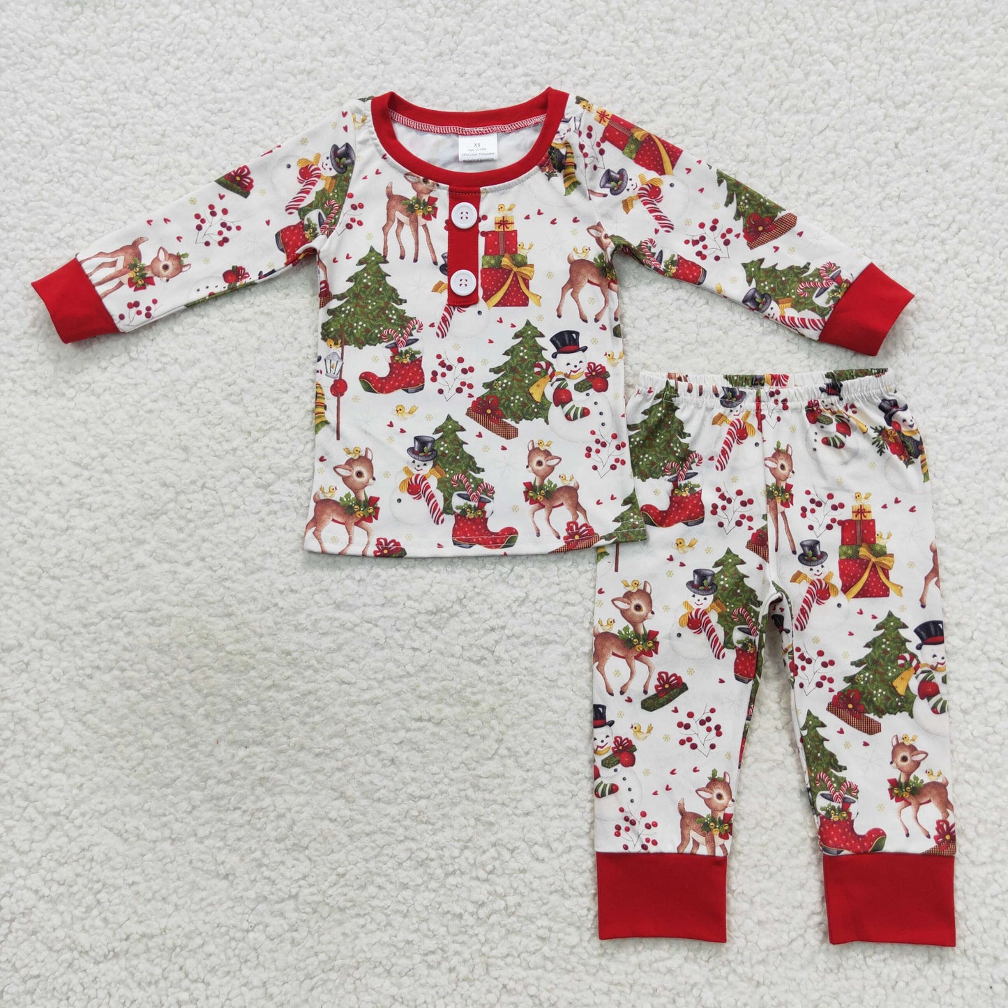 Promotion Baby Boy Christmas Deer Long Sleeves Pants Outfit Pajamas RTS