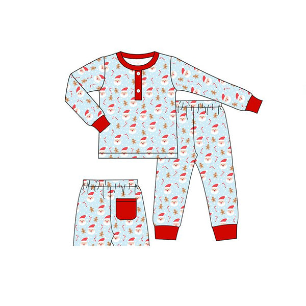 Pre-order Baby Boys Christmas Santa Candy Cane Shirts Pants Pajamas Set