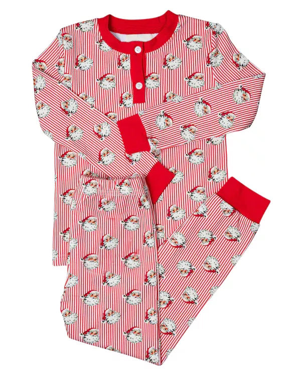 Pre-order Baby Boy Long Sleeves Christmas Santa Shirt Pants Pajamas Set