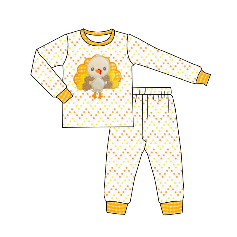 Pre-order Baby Boy Thanksgiving turkey Shirt Pants Pajamas Set