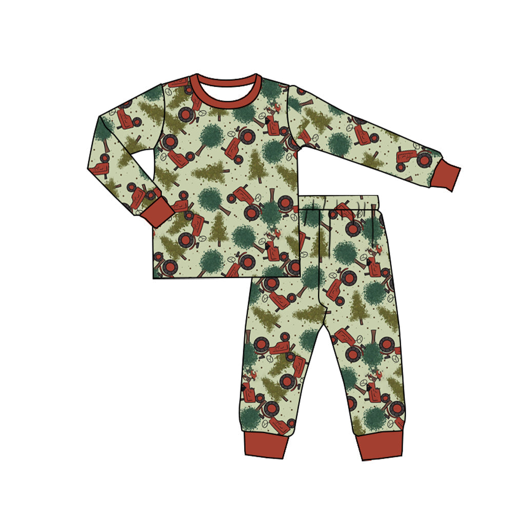 Pre-order Baby Boy Christmas Tree Truck Shirt Pants Pajamas Set