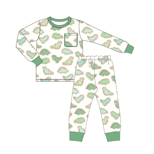 Pre-order Baby Boy Green Dinosaurs Shirt Pants Pajamas Set