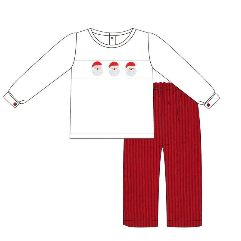 Pre-order Baby Boy Christmas Red Santa Shirt Pants Set