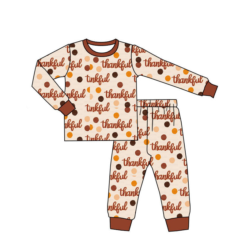 Pre-order Baby Boy Thankful Shirt Pants Pajamas Set