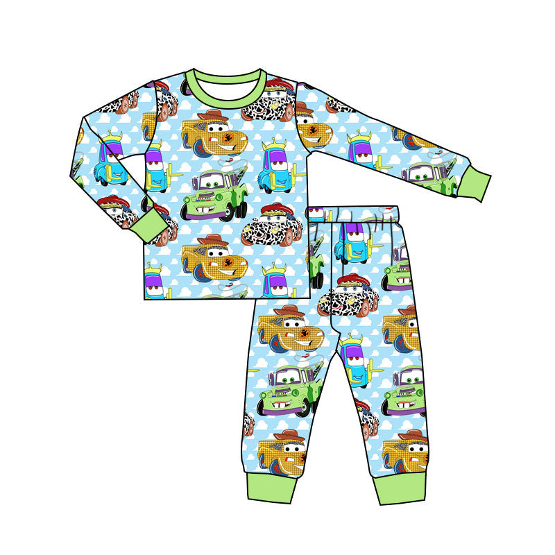 Pre-order Baby Boy Long Sleeves Cars Toys Shirt Pants Pajamas Set