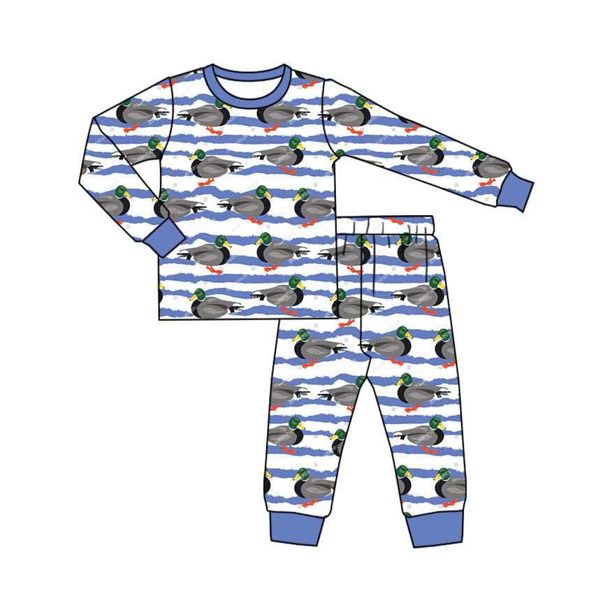 Pre-order Baby Boy Stripes Ducks Shirt Pants Pajamas Set