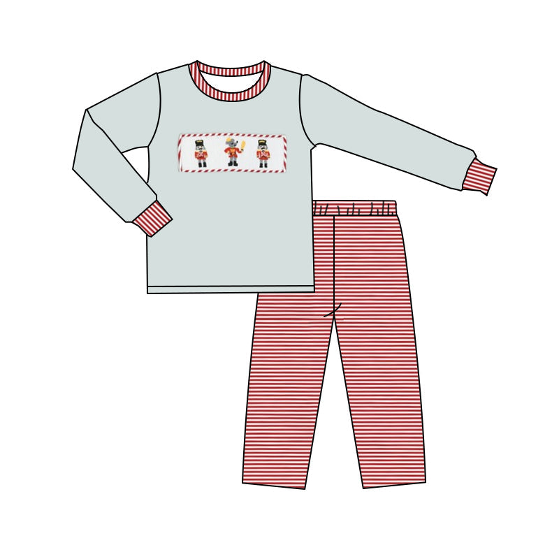 Pre-order Baby Boy Christmas Soldier Shirt Pants Pajamas Set