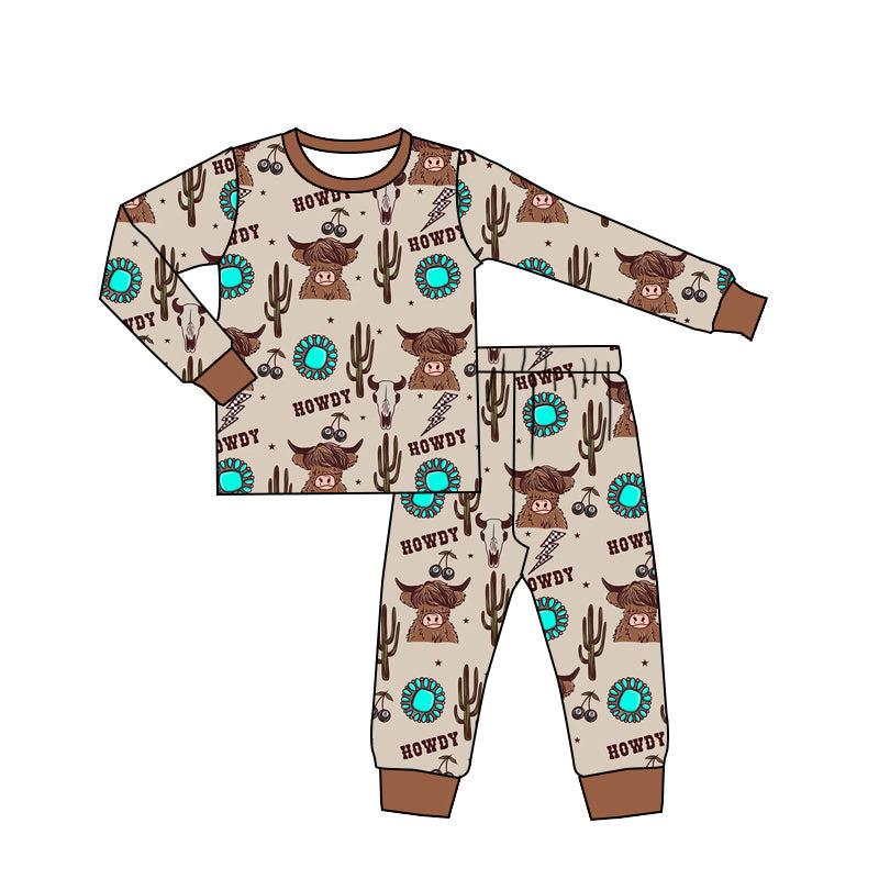 Pre-order Baby Boy Western Howdy Shirt Pants Pajamas Clothes Set