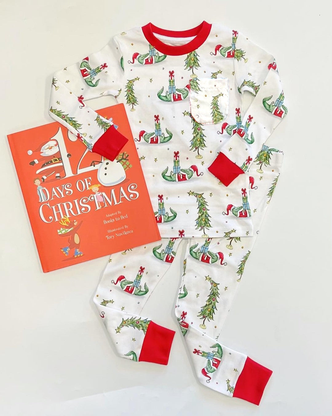Pre-order Baby Boy Christmas Crocodile Shirt Pants Pajamas Clothes Set