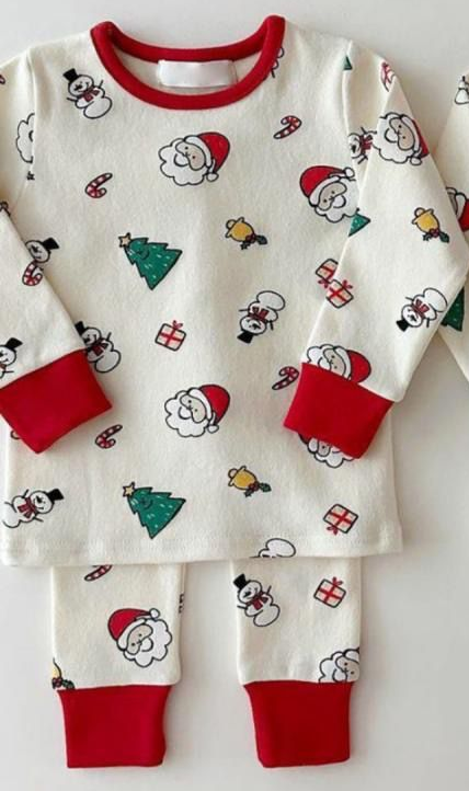 Pre-order Baby Girl Santa Snowman Shirt Pants Christmas Pajamas Clothes Set