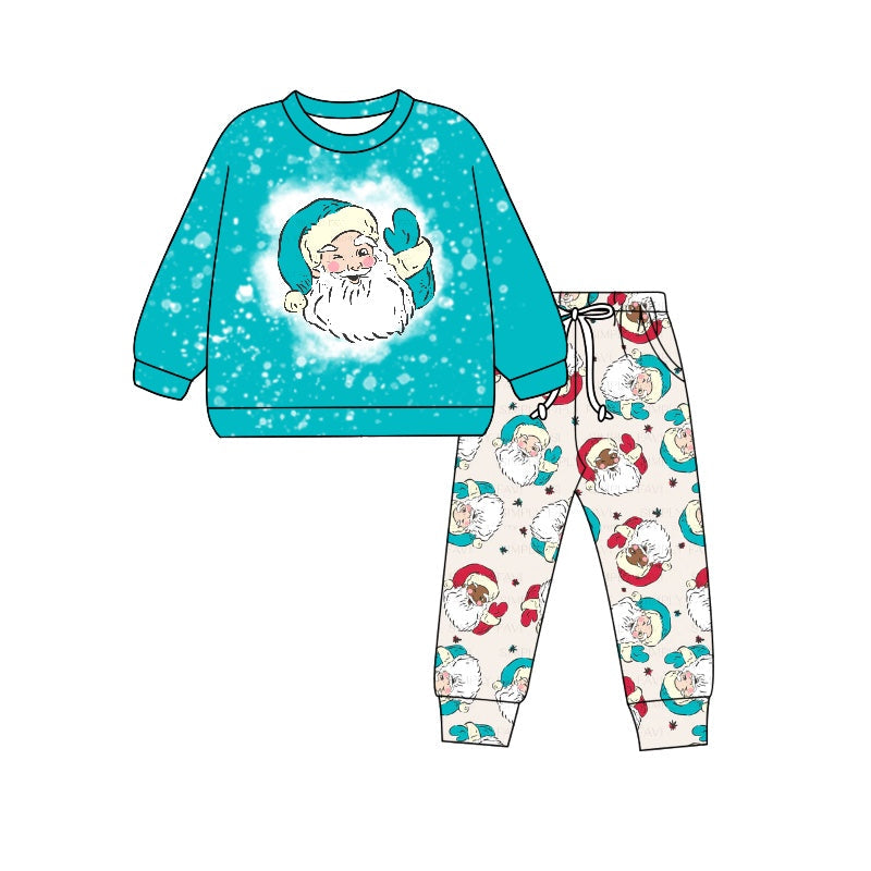 Pre-order Baby Boy Christmas Santa Shirt Pocket Pants Clothes Set