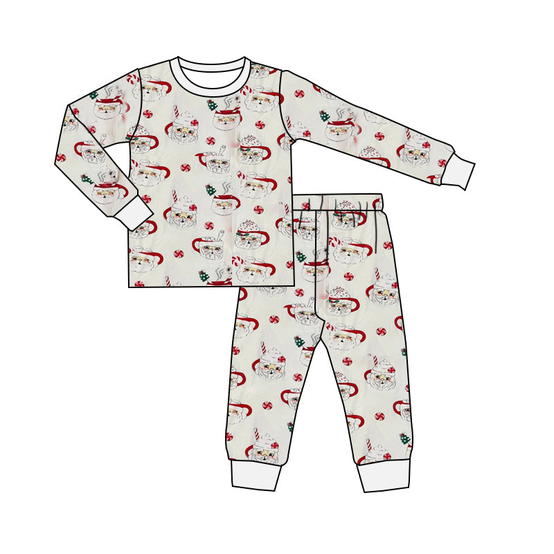 Pre-order Baby Boy Christmas Santa Cups Shirt Pants Pajamas Clothes Set