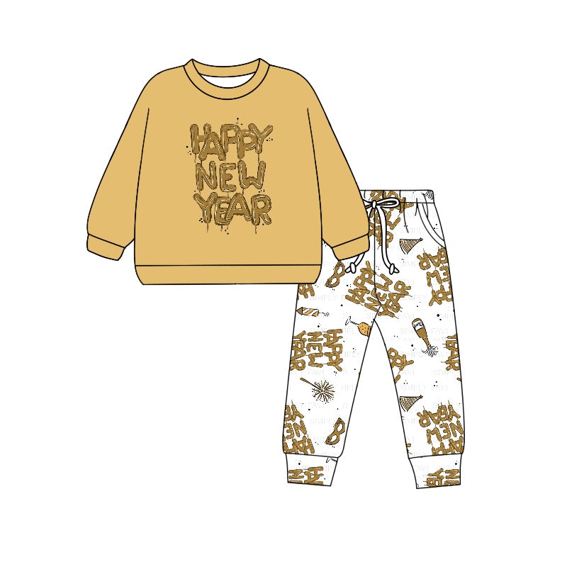 Pre-order Baby Boy Happy New Year Shirt Pants Clothes Set