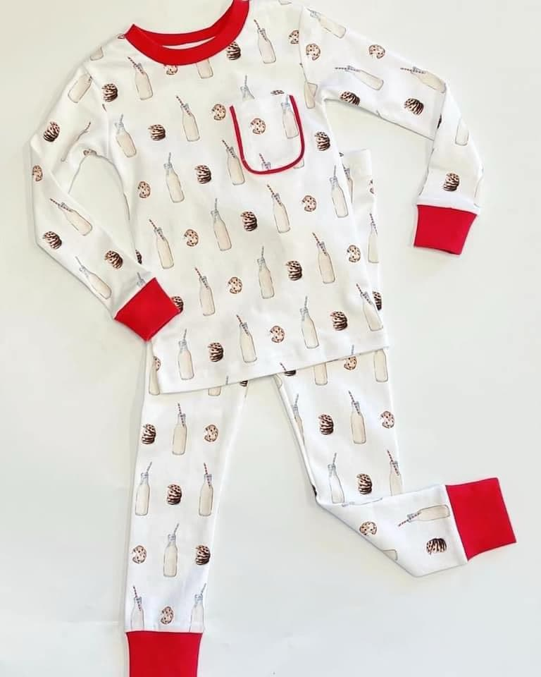 Pre-order Baby Boy Christmas Milk Cookie Shirt Pants Pajamas Clothes Set