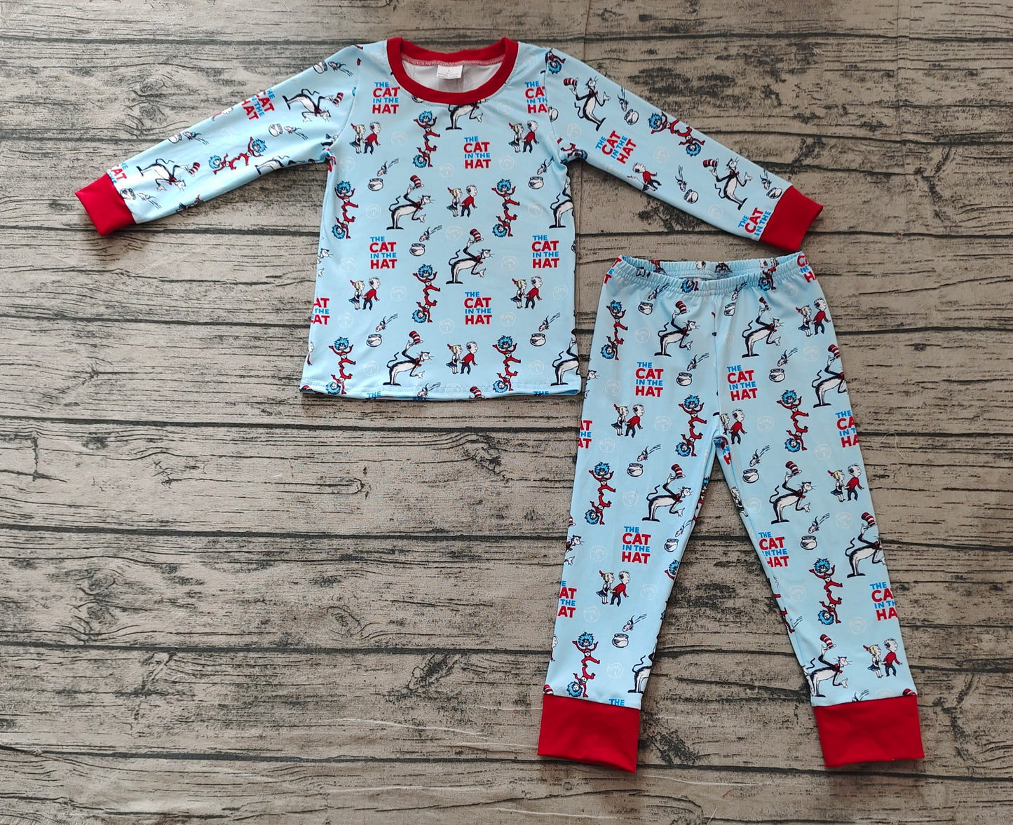 Baby Boy Long Sleeves Dr Reading Shirt Pants Blue Pajamas Clothes Set