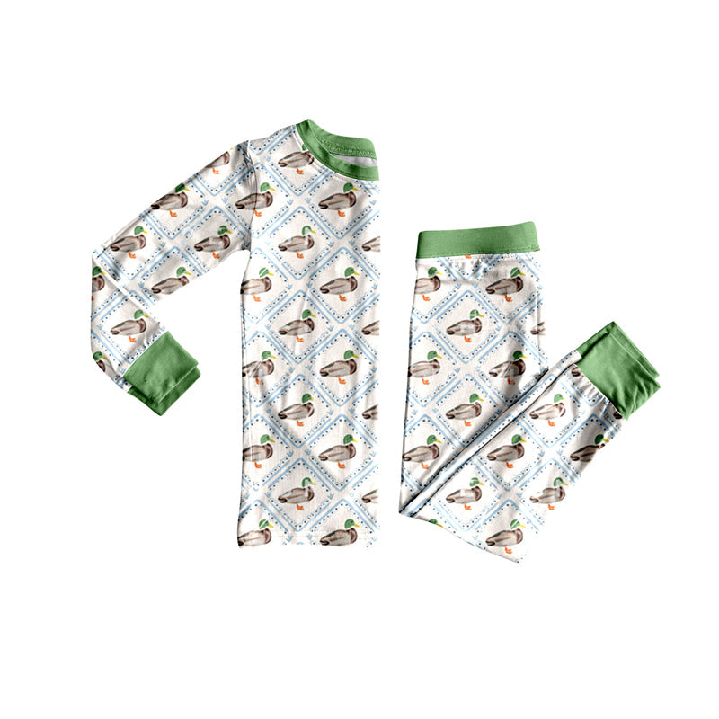 Baby Boy Long Sleeves Ducks Shirt Pants Pajamas Clothes Set RTS