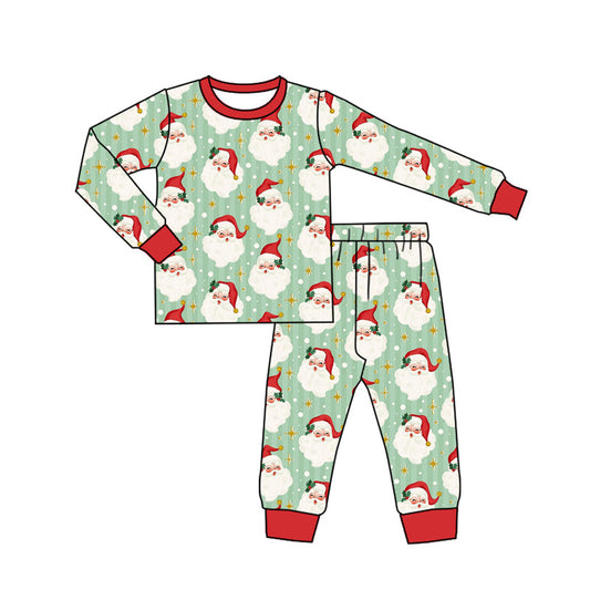 ( Moq 5 ) Preorder Baby Boy Long Sleeves Christmas Santa Shirt Pants Pajamas Clothes Set