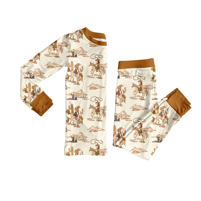 ( Moq 5 ) Preorder Baby Boy Long Sleeves Western Rodeo Shirt Pants Pajamas Set Clothes