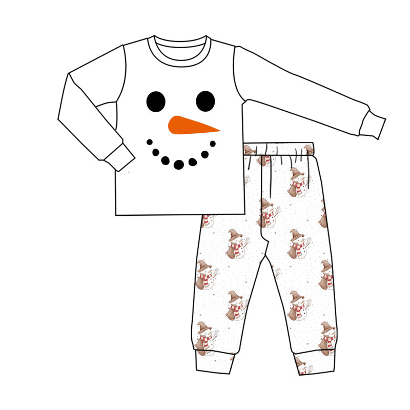 ( Moq 5 ) Preorder Adult Man Snowman Christmas White Shirt Pants Pajamas Clothes Set