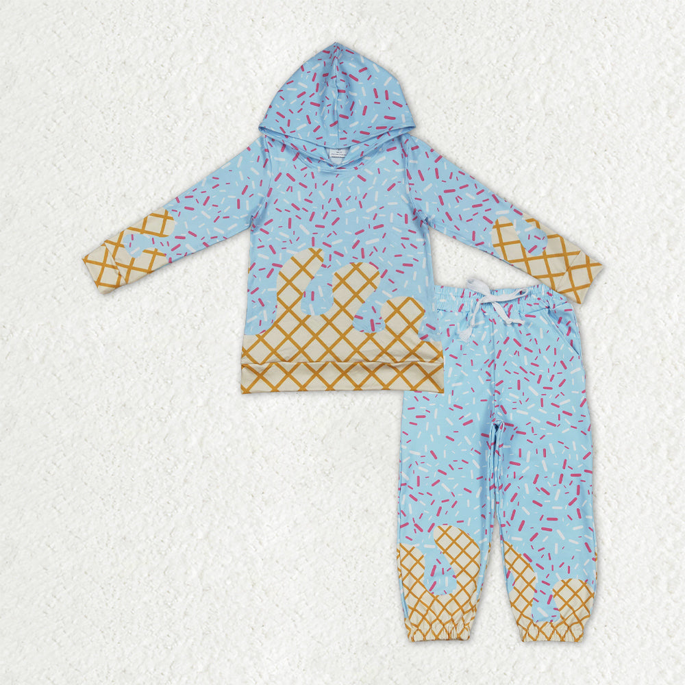 Sibling Baby Boys Sprinkles Drips Hoodie Shirt Pants Yoga Blue Clothes Team Set RTS