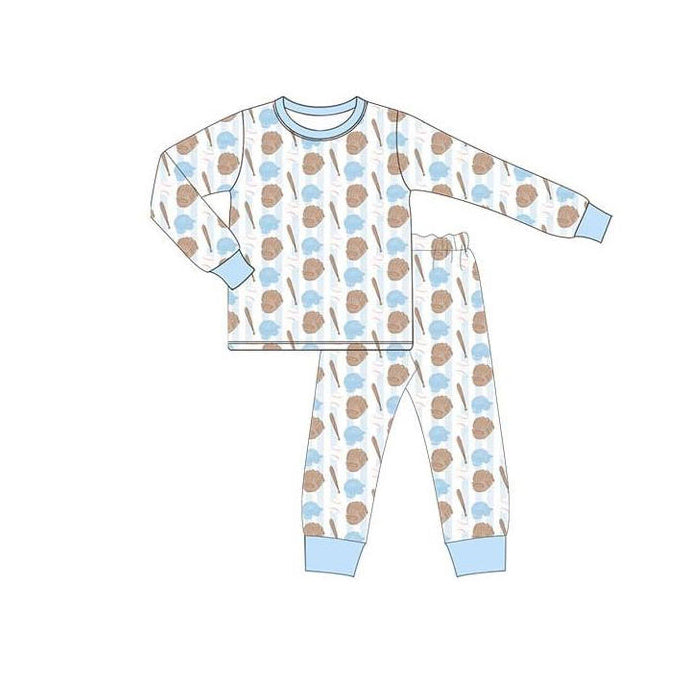 ( Moq 5 ) Preorder Baby Boys Long Sleeves Baseball Shirt Pants Pajamas Clothes Outfit