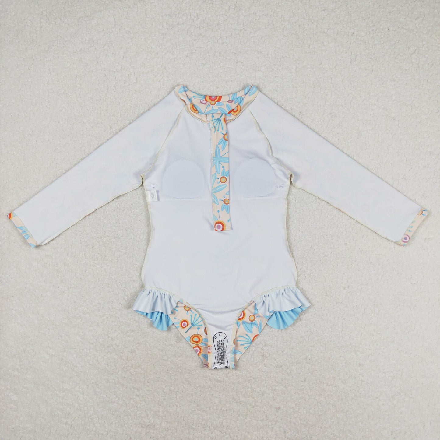 Baby Girl Long Sleeves Flower One Piece Swimsuit