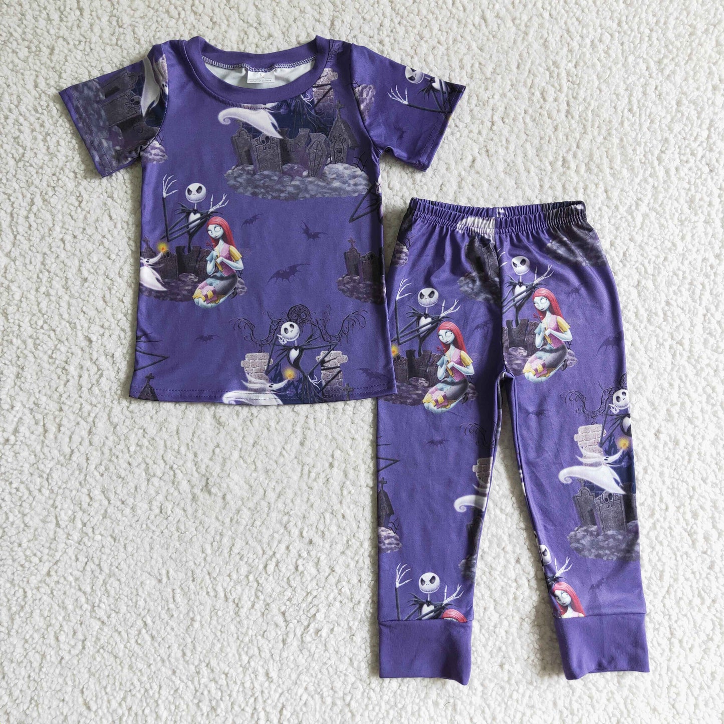Baby Toddler Kids Short Sleeves Halloween Pajamas Outfit RTS