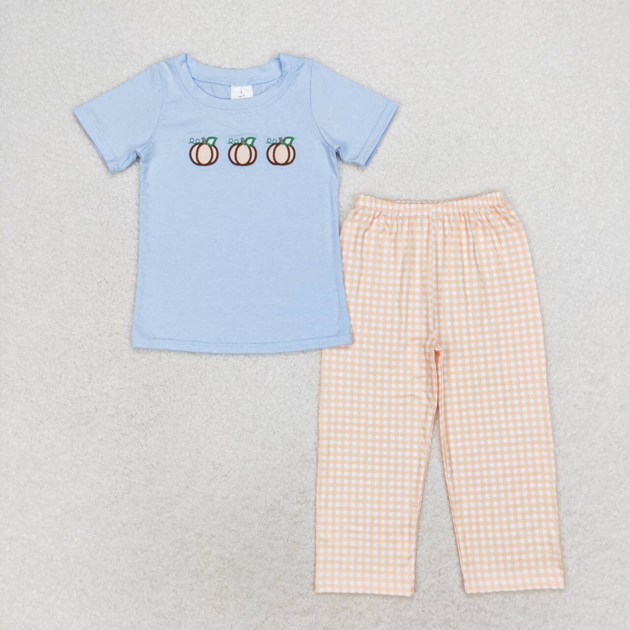 Baby Boy Girl Embroidery Pumpkin Sibling Fall Dress Romper Set