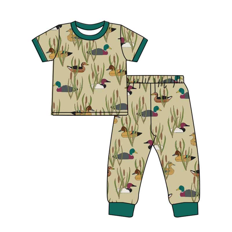 Pre-order Baby Boy Short Sleeves Duck Shirt Pants Pajamas Clothes Set