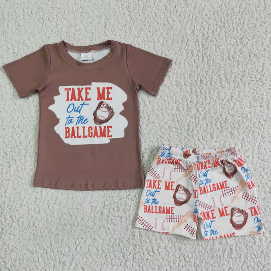 Promotion Baby Boy Short Sleeves Shirt Baseball Shorts Outfit RTS