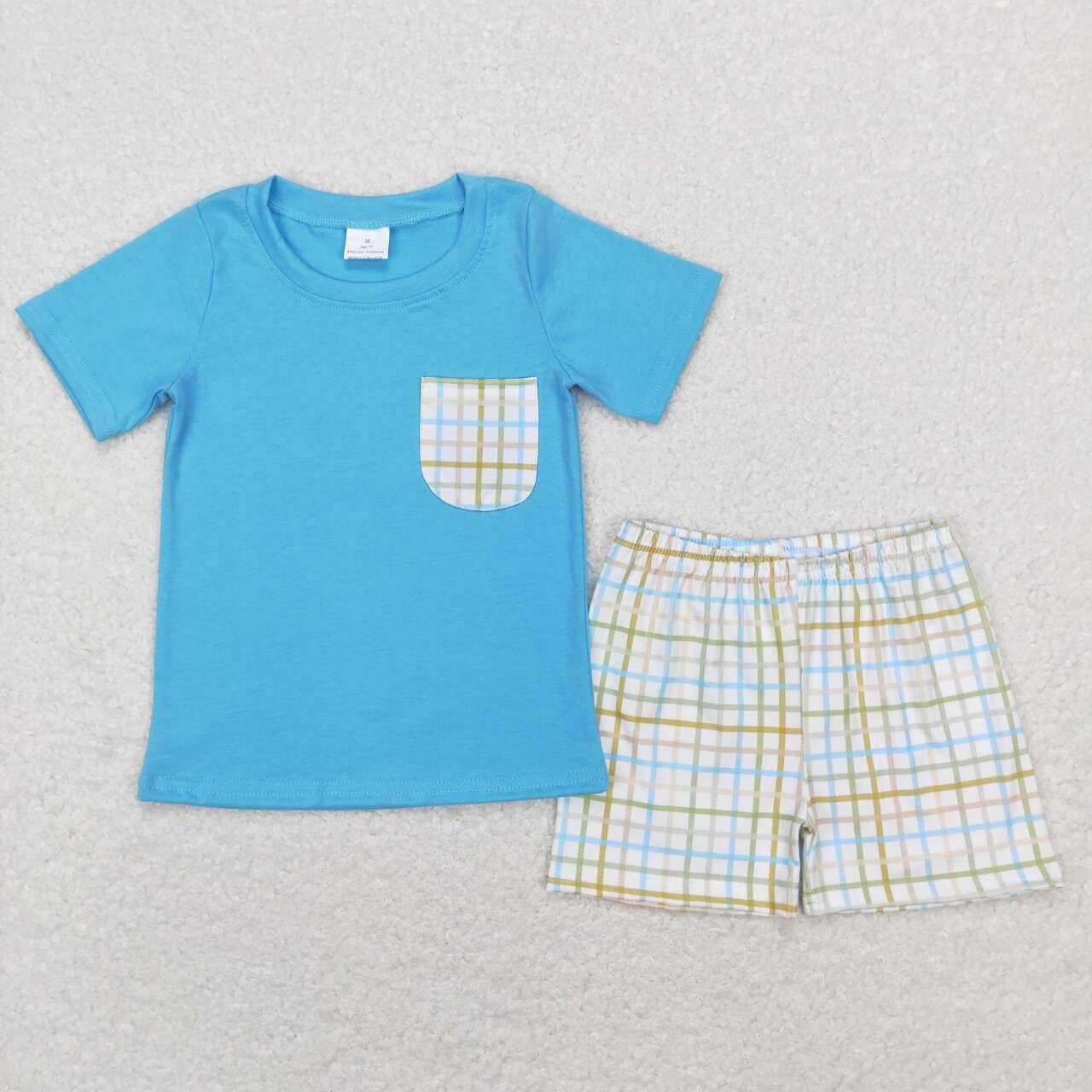 Baby Boy Short Sleeves Shirt Plaid Shorts Set Sibling Clothes RTS