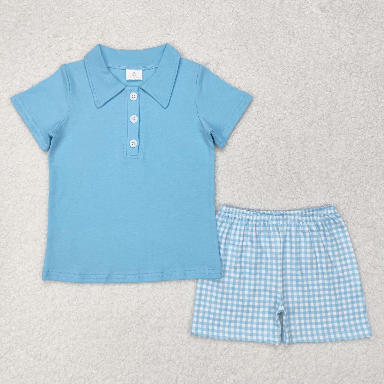 Toddler Boys Short Sleeves Buttons Polo Shirt Tops Pockets Shorts Sibling Clothes Set RTS