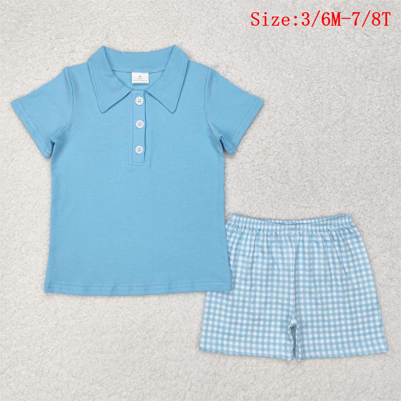 Baby Boy Short Sleeves Shirt Plaid Shorts Set Sibling Clothes RTS
