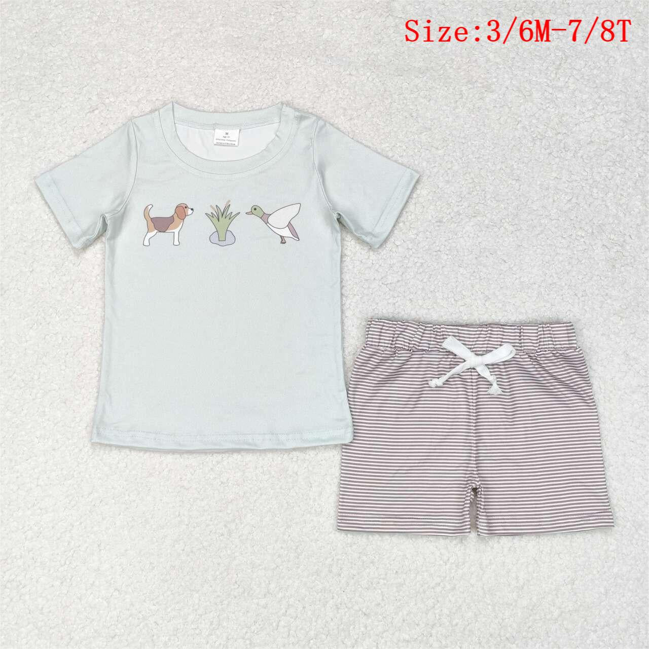 Duck Dog Print Sibling Summer Matching Clothes