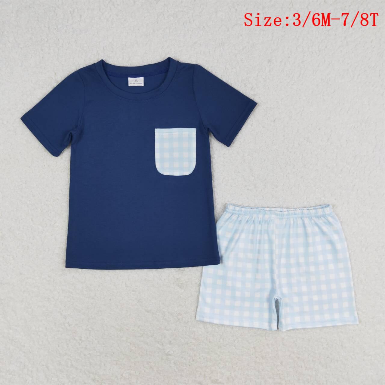 Baby Boy Short Sleeves Shirt Plaid Shorts Set Sibling Clothes RTS