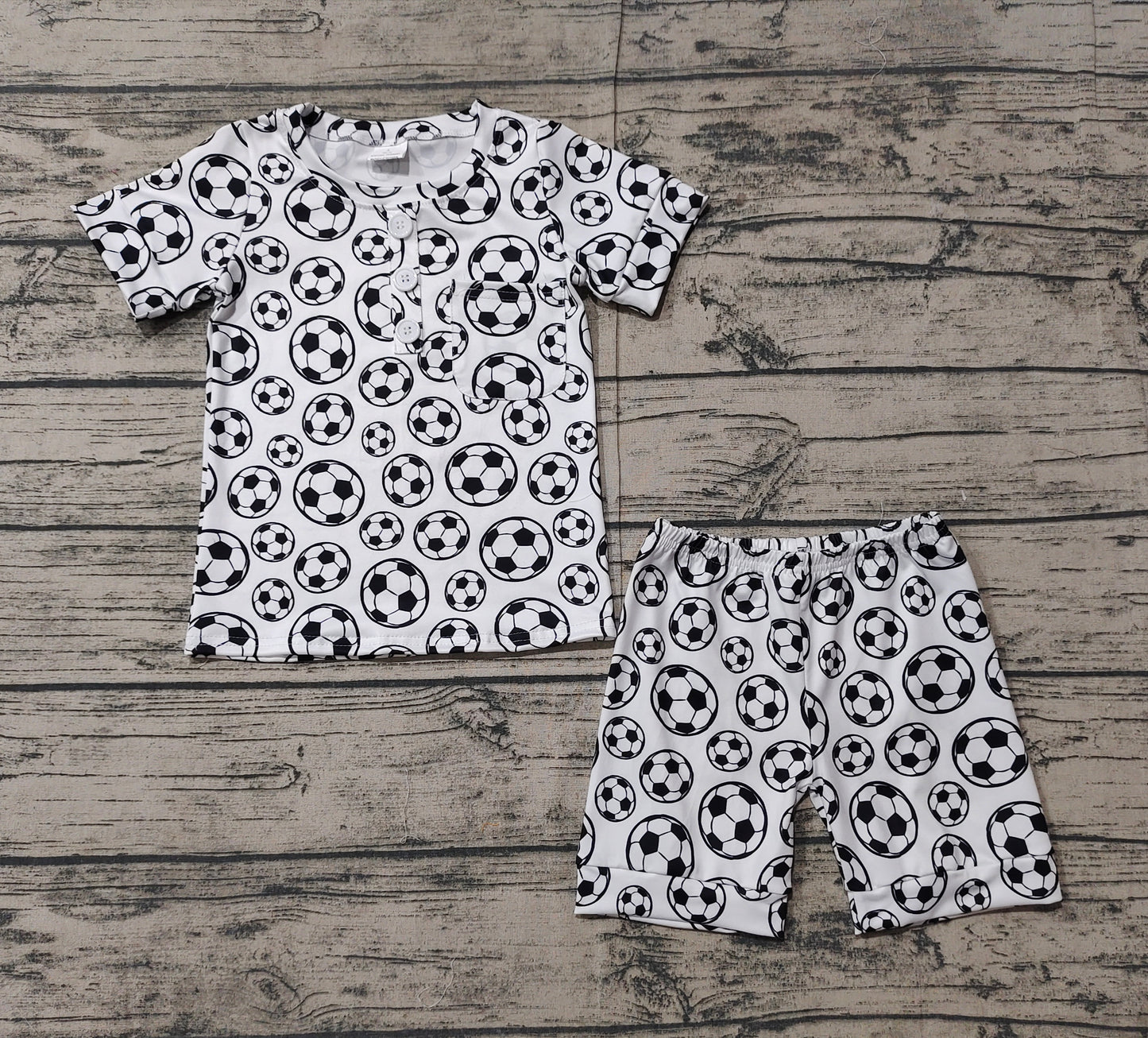 Baby Boy Short Sleeves Soccer Shirt Shorts Pajamas Clothes Set