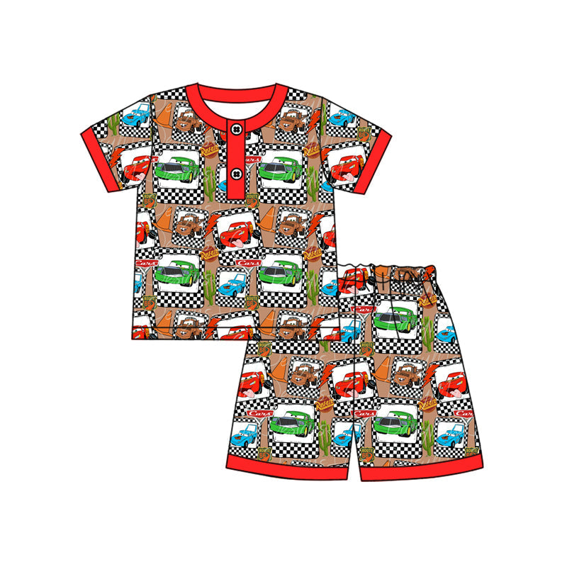 Preorder Baby Boy Short Sleeves Car Cactus Shirt Shorts Pajamas Clothes Set