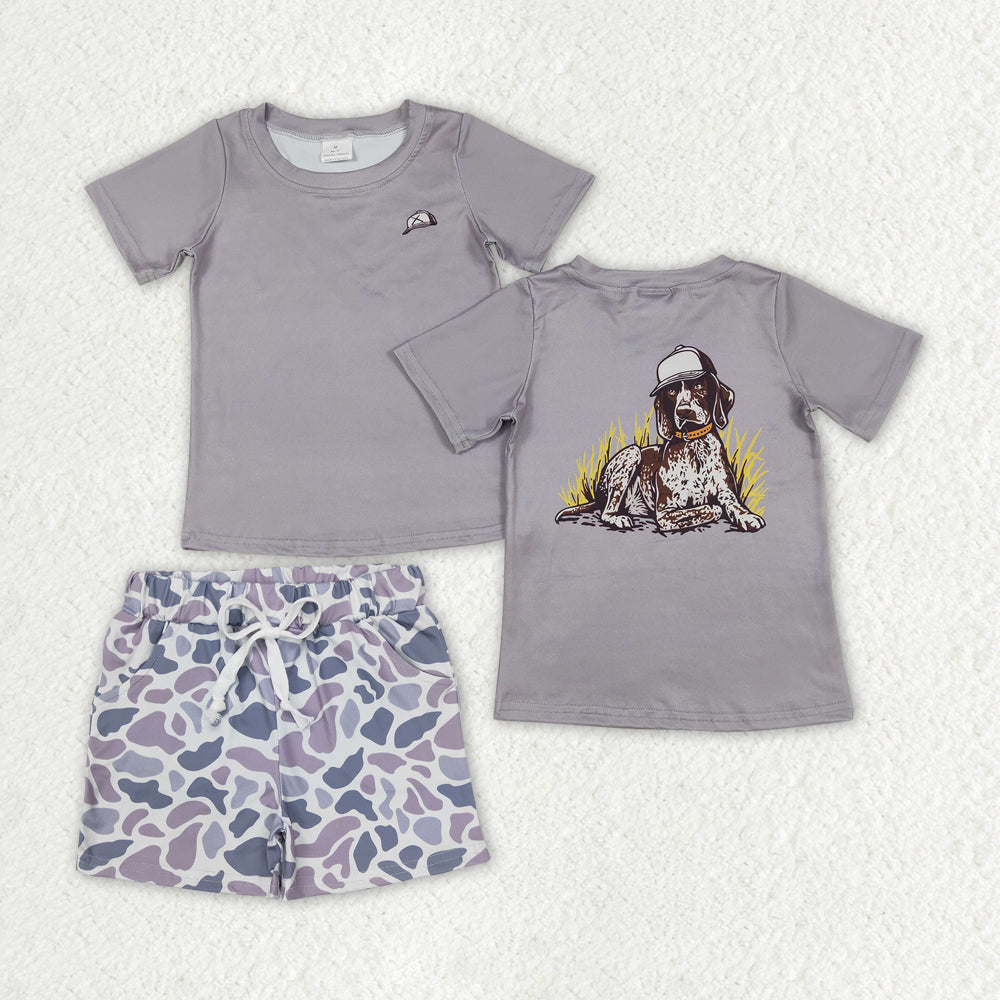 Toddler Boys Camo Buttons Shirt Pockets Shorts Sibling Summer Set RTS