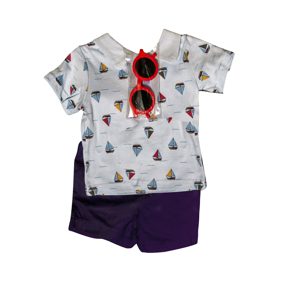 Preorder Baby Boy Short Sleeves Boats Shirt Shorts Set ( Moq 5 )