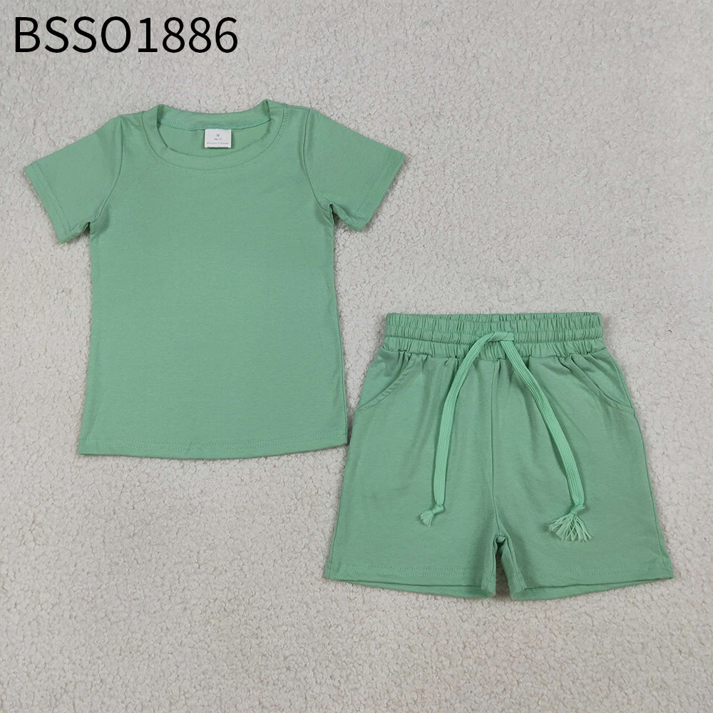 Sibling Baby Boys Kids Short Sleeves Shirts Pockets Shorts Summer Cotton Sets Clothes RTS