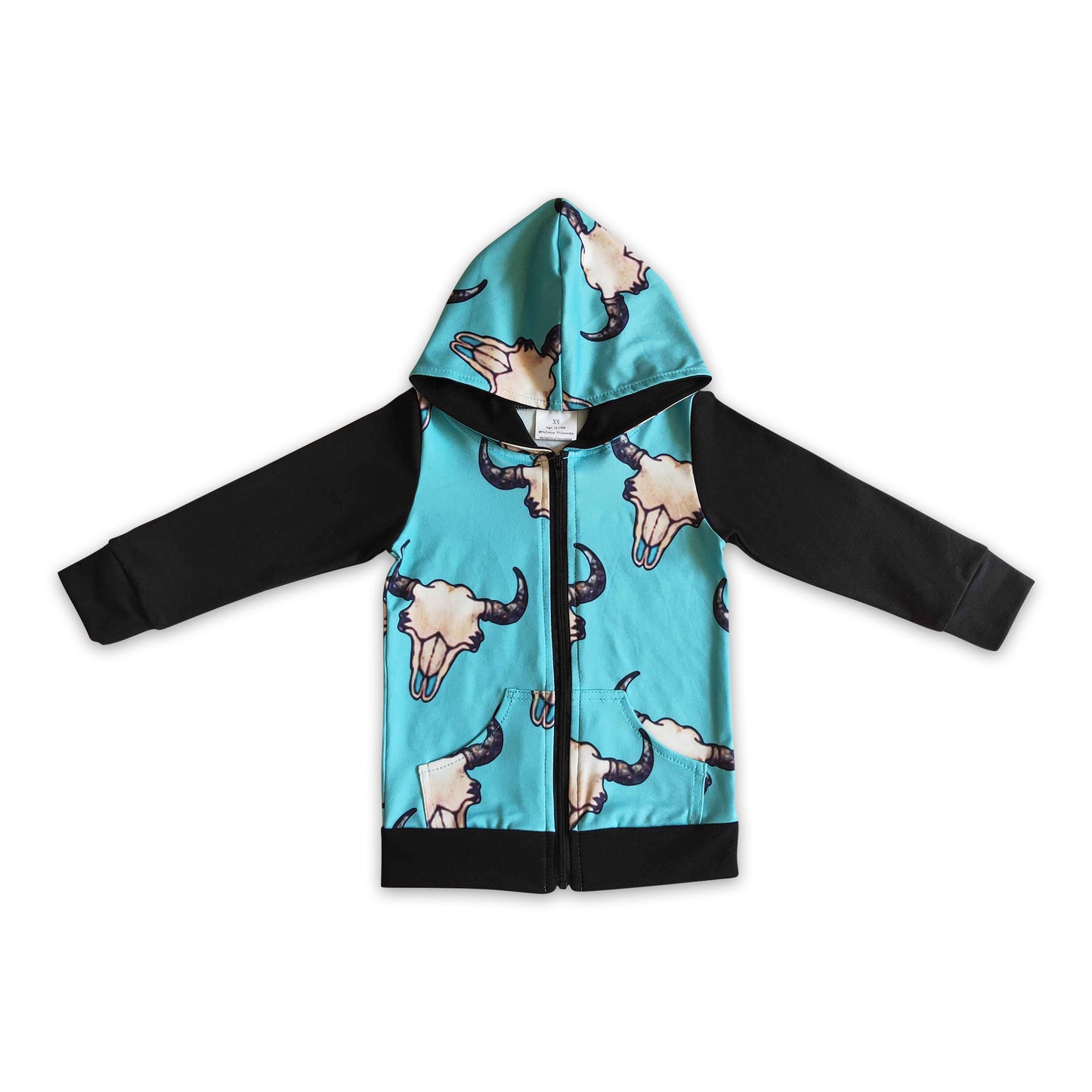 Promotion Baby Boy Long Sleeves Western Cow Hoodie Shirt