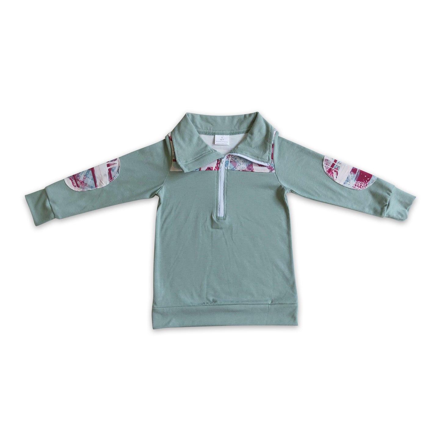 Promotion Baby Boy Long Sleeves Reindeer Cotton Christmas Zipper Pullover