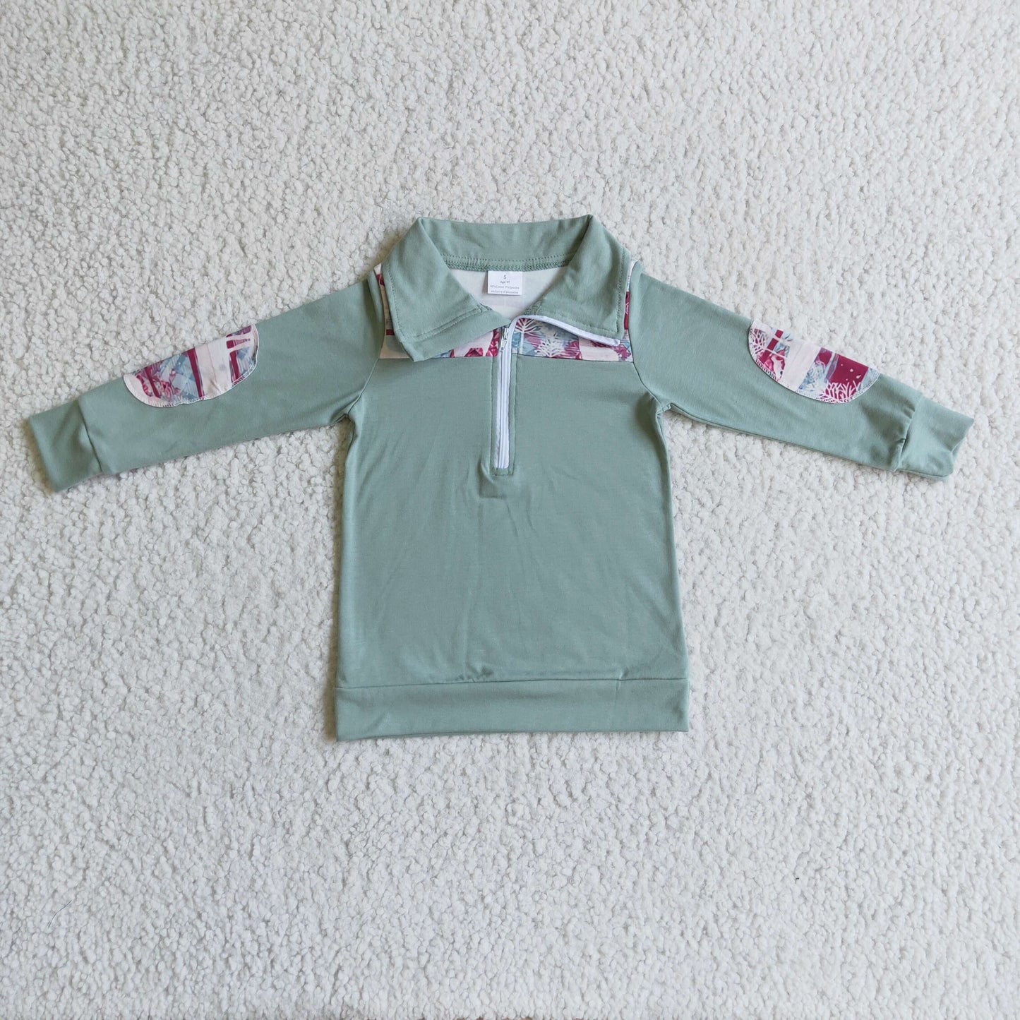 Promotion Baby Boy Long Sleeves Reindeer Cotton Christmas Zipper Pullover