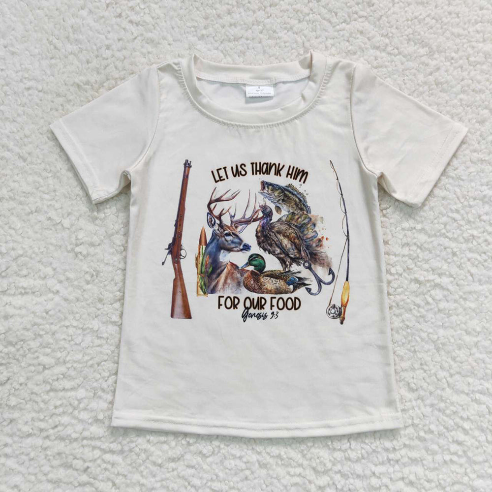 Baby Boy Short Sleeves Ducks Dogs Sibling Hunting Tee Shirt Tops RTS