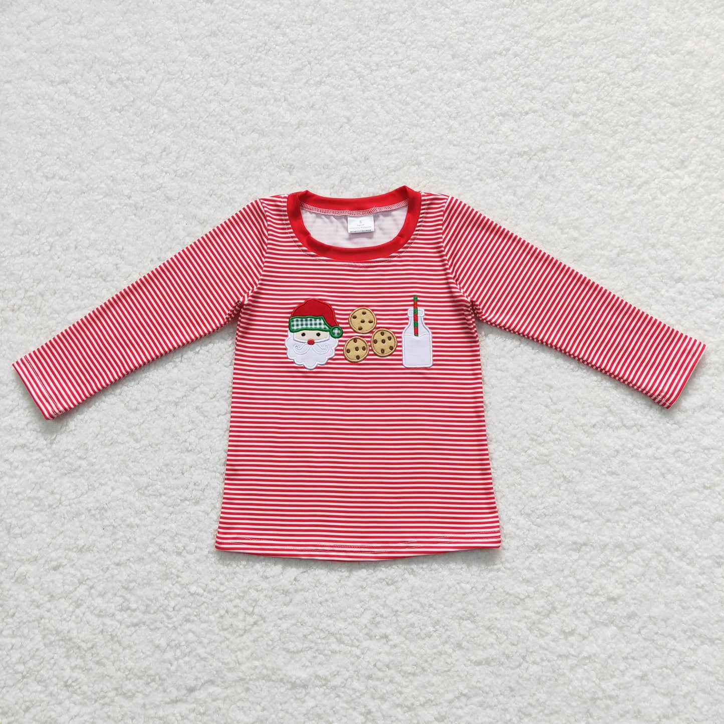 Sibling Boys Kids Long Sleeves Embroidery Christmas Shirt Tops RTS