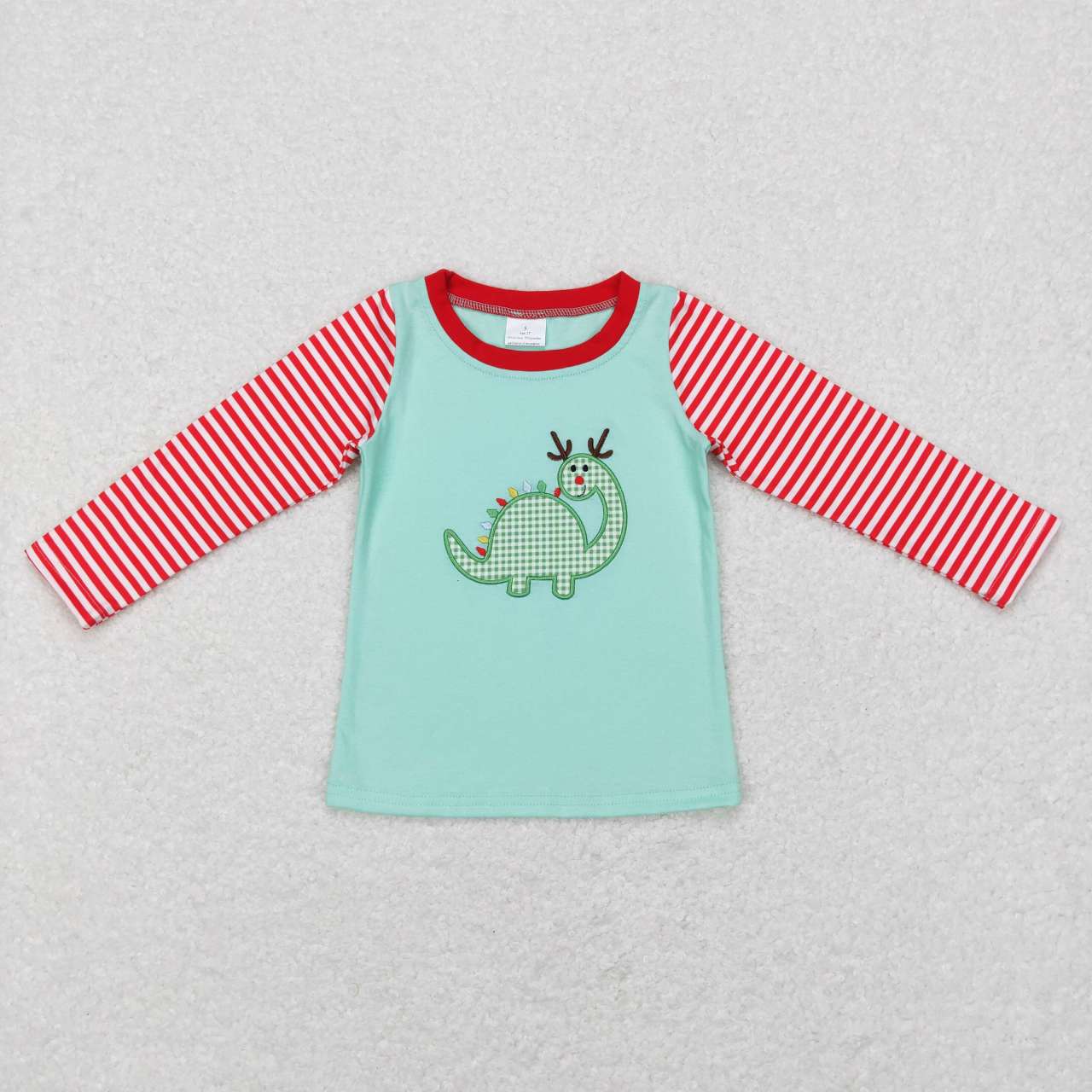 Sibling Boys Kids Long Sleeves Embroidery Christmas Shirt Tops RTS