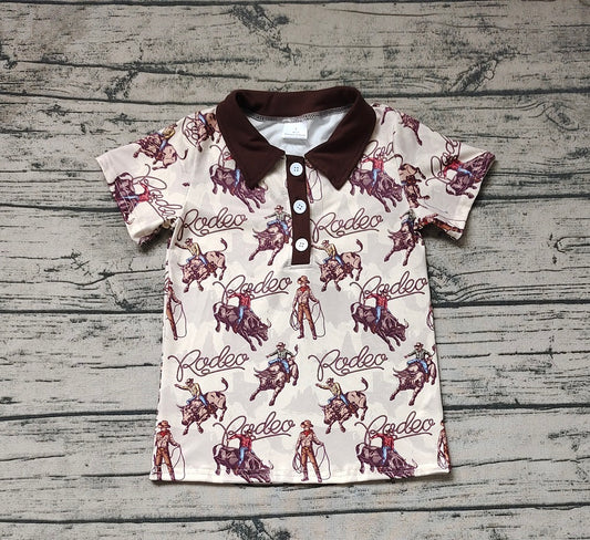 Baby Boy Short Sleeves Western Rodeo Polo Shirt Tops